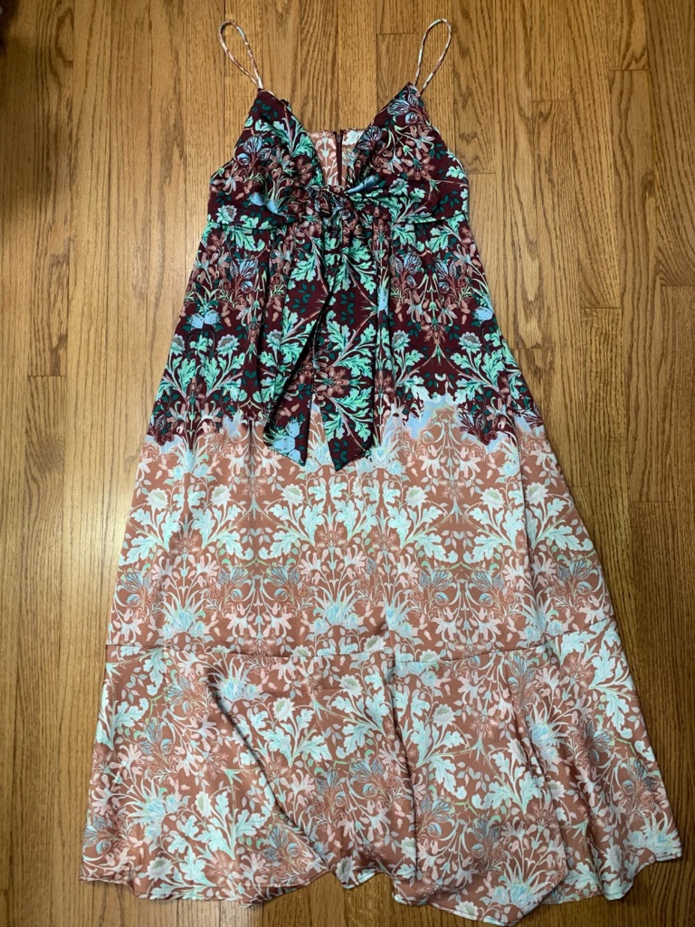 Free People Sun Bleached Tiered Boho Maxi NWOT Small OB1060983 Burgundy Rose